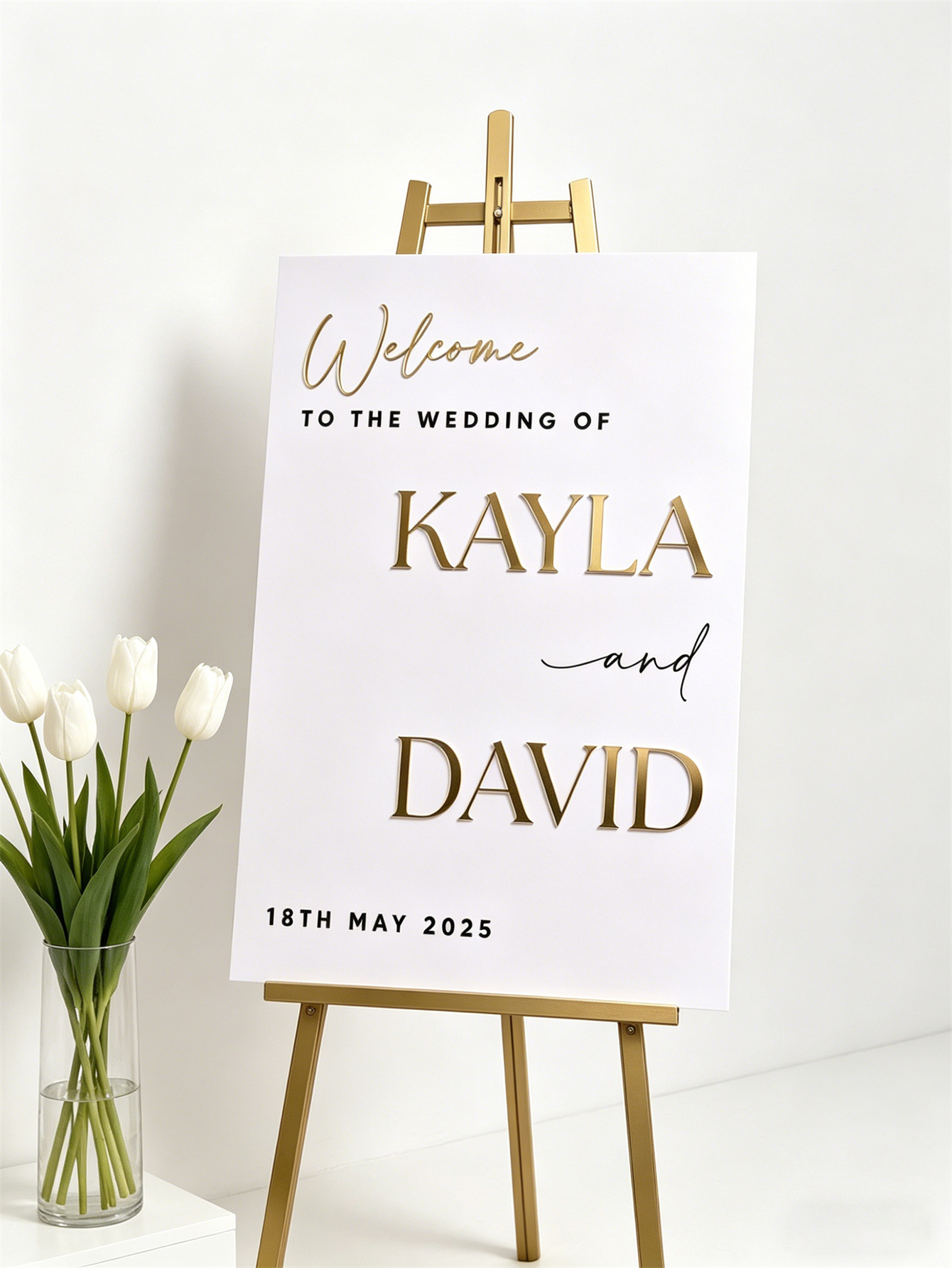 Wedding Welcome Sign - Personalized acrylic wedding welcome sign, modern and fashionable decoration of the wedding entrance. Welcome to our wedding sign